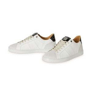 RUBIROSA White Leather Lace Up Low Top Sneakers Made in Italy EU 38